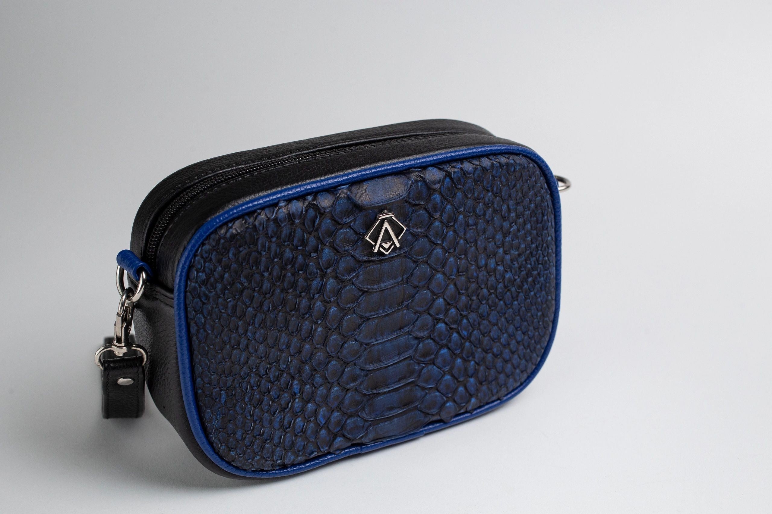 Bolso Python Negro/Azul