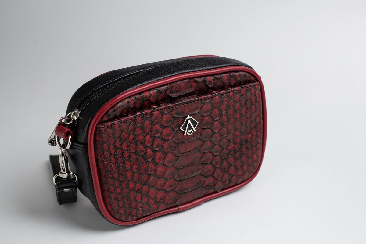 Bolso Python Negro/Rojo